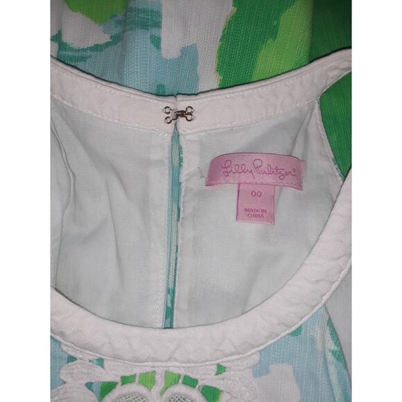 Lilly Pulitzer Sz 00 PEARL in First Impression Poolside Blue Dress Shift - Picture 6 of 7